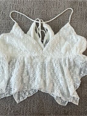 Urban Outfitters White Lace Ruffle Camisole